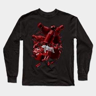 Polar Bear in Plastic Iceberg - Red Long Sleeve T-Shirt